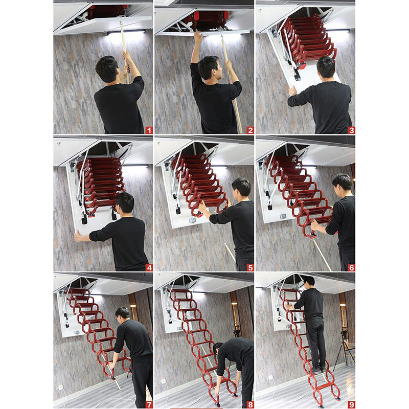 Red Loft Wall Ladder Stairs