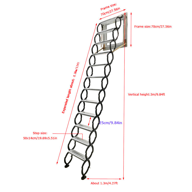 Black Loft Wall Ladder Stairs