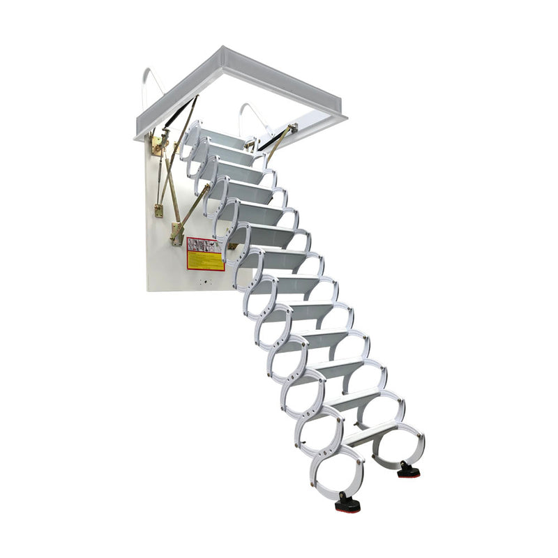 White Attic Pull Down Ceiling Ladder Stairs