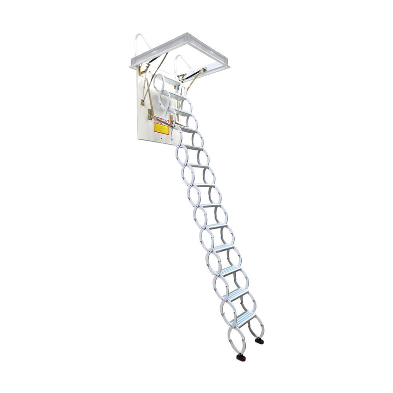 White Attic Pull Down Ceiling Ladder Stairs