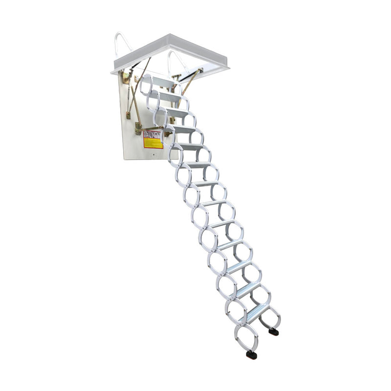 White Attic Pull Down Ceiling Ladder Stairs