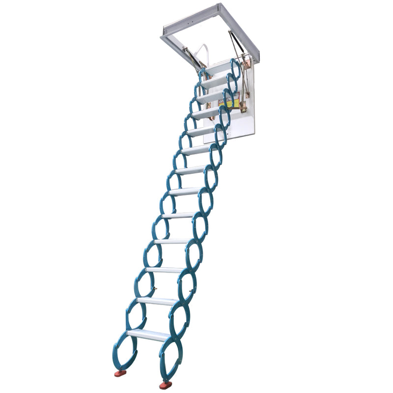 Blue Attic Pull Down Ceiling Ladder Stairs