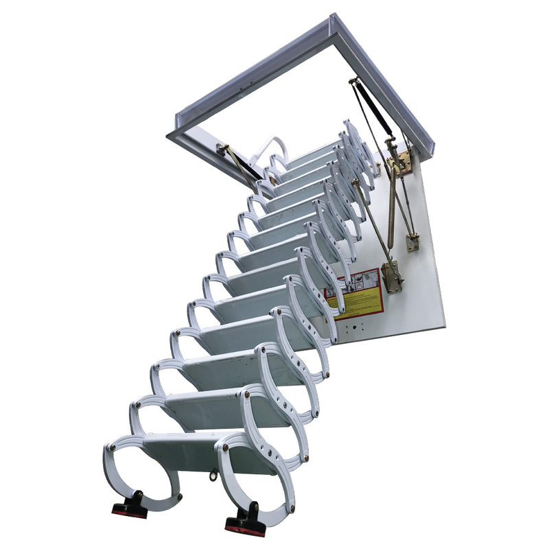 White Attic Pull Down Ceiling Ladder Stairs