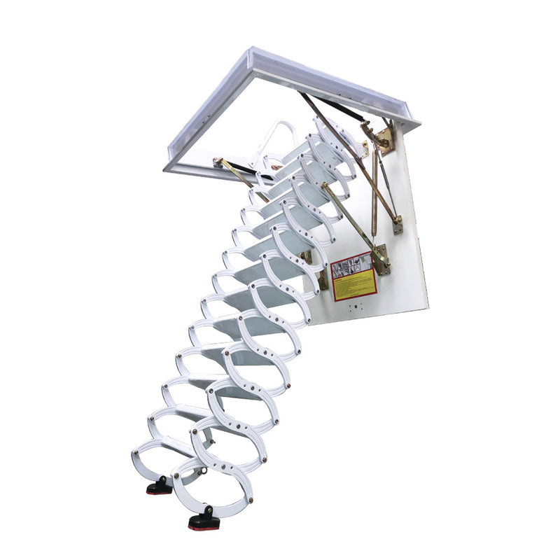 White Attic Pull Down Ceiling Ladder Stairs