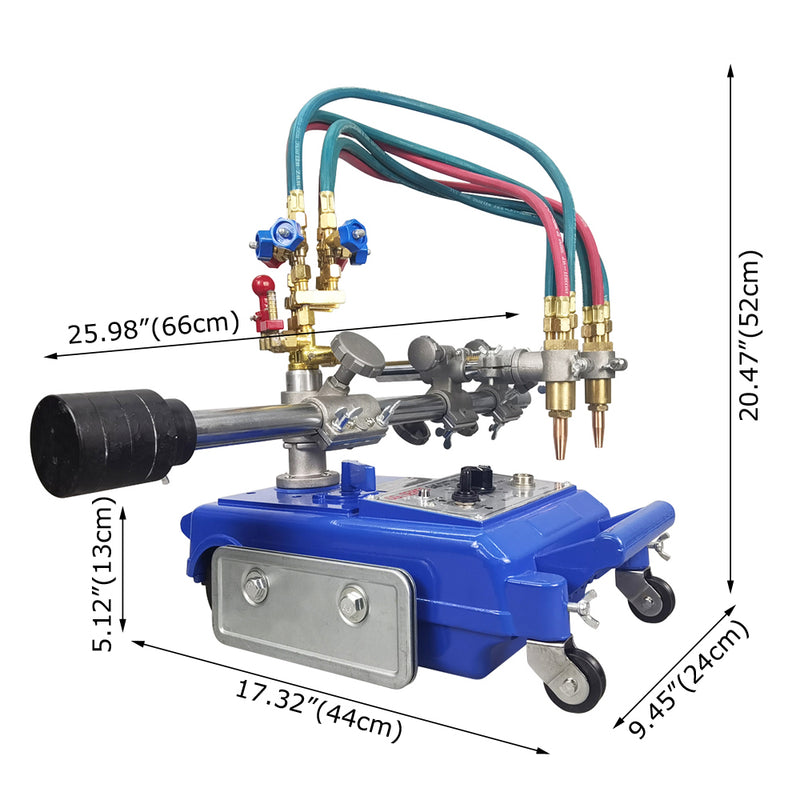 Semi-automatic Double Torch Track Burner Portable Handle Gas Cutting Machine 110V