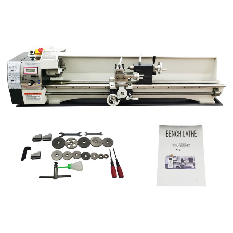 WM210V Inch Precision Length Metal Bench Lathe 1100W