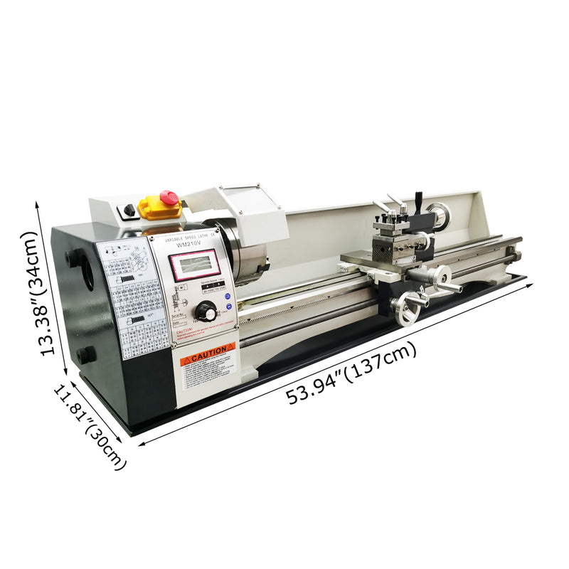 WM210V Inch Precision Length Metal Bench Lathe 1100W