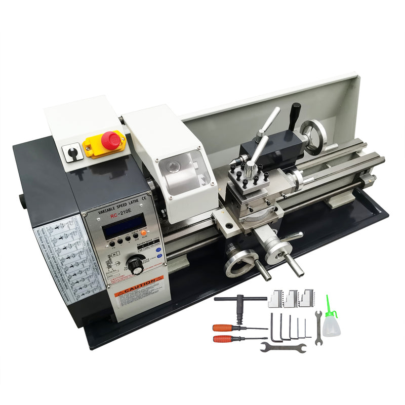 RC-210E Electronic Pulse Precision Metal Bench Lathe 1100W