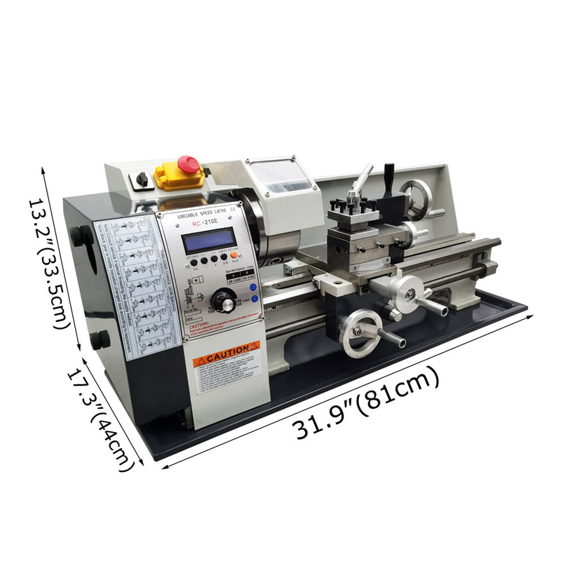 RC-210E Electronic Pulse Precision Metal Bench Lathe 1100W