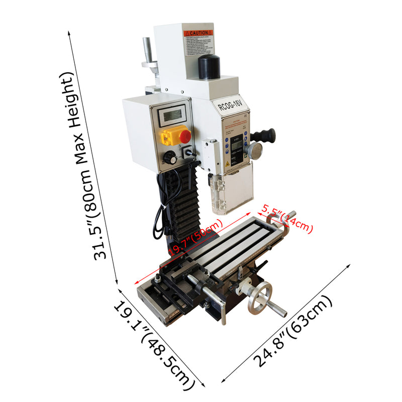 600W RCOG-16V Brushless Precision Milling and Drilling Machine 110V