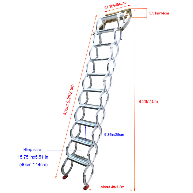 White Wall Mounted Loft Wall Ladder