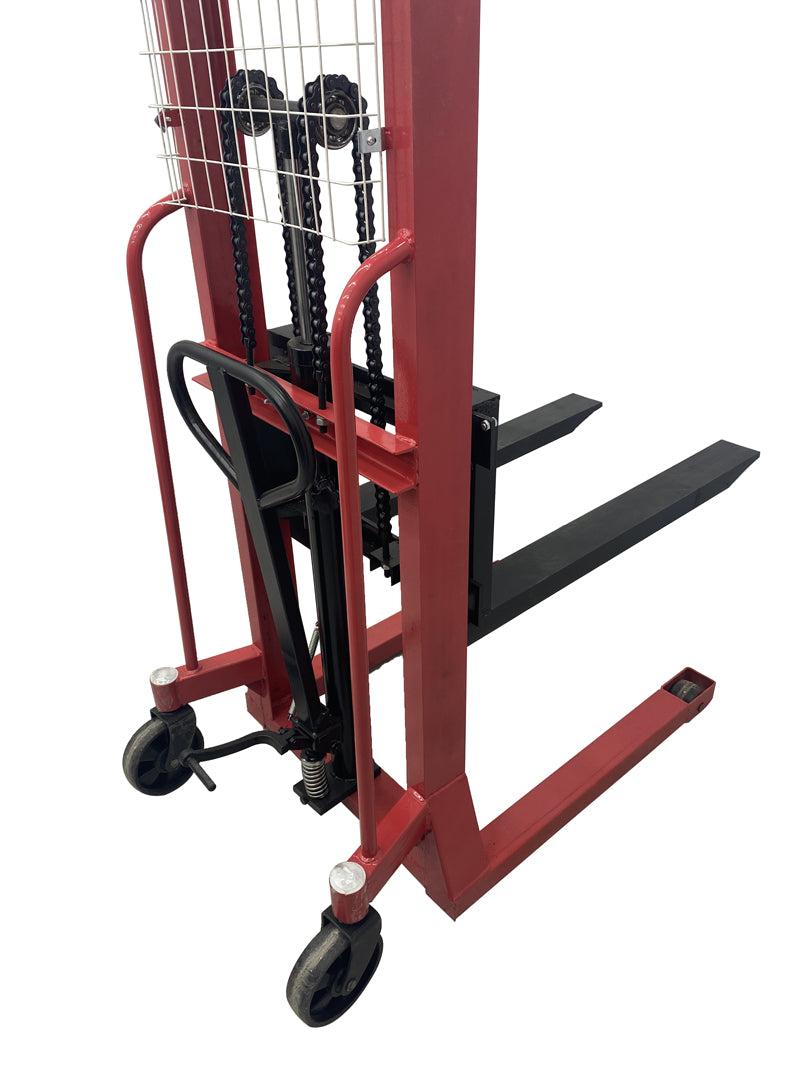 1 Ton Manual Hydraulic Pump Walkie Stacker Forklift Reach Pallet