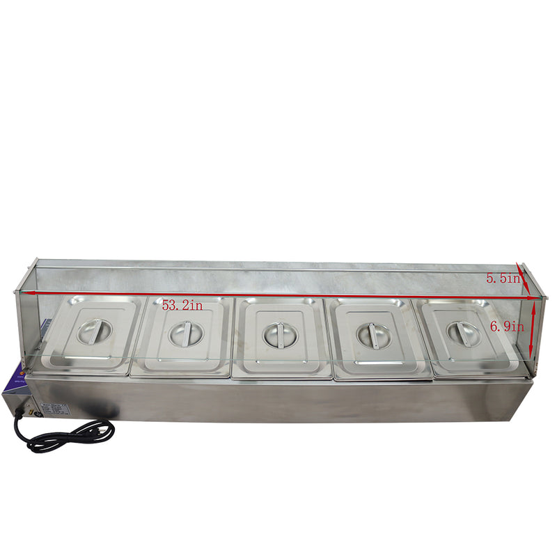 5-Pan Bain-Marie Buffet Food Warmer