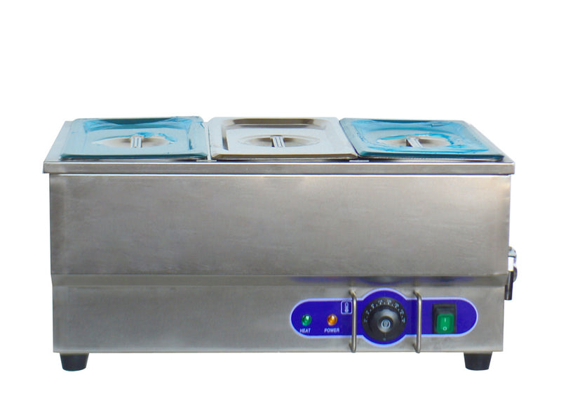 110V 3-Pot Bain-Marie Buffet Food Warmer