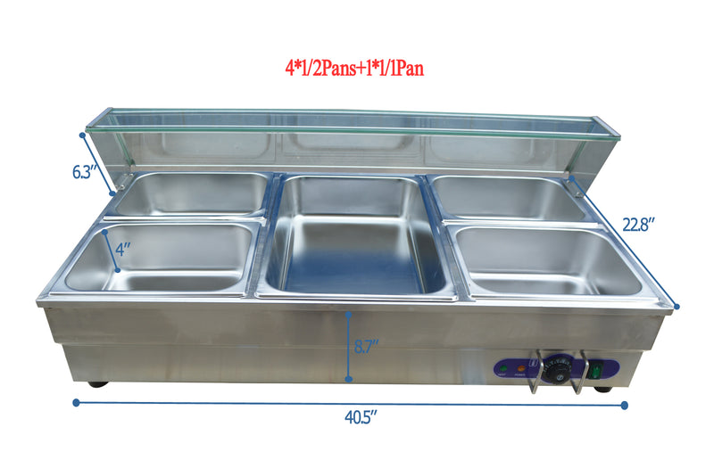 5-Pot Bain-Marie Buffet Food Warmer