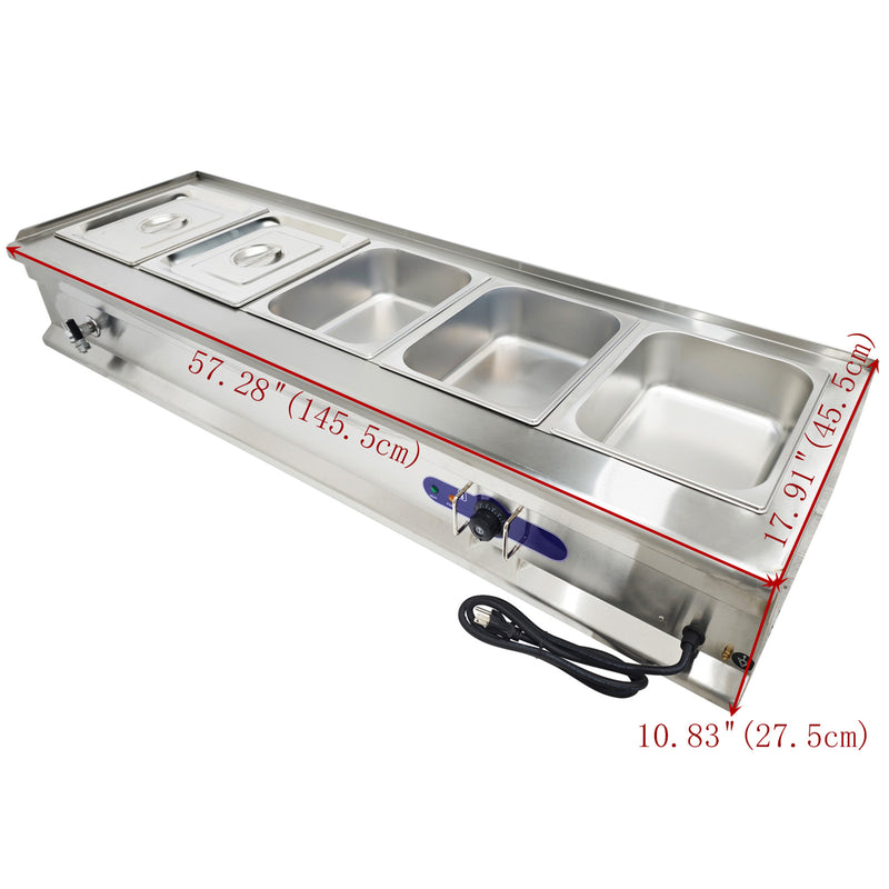 5-Pan Bain-Marie Buffet Food Warmer