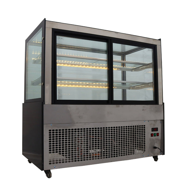 Floor-standing right angle cake refrigerated display cabinet