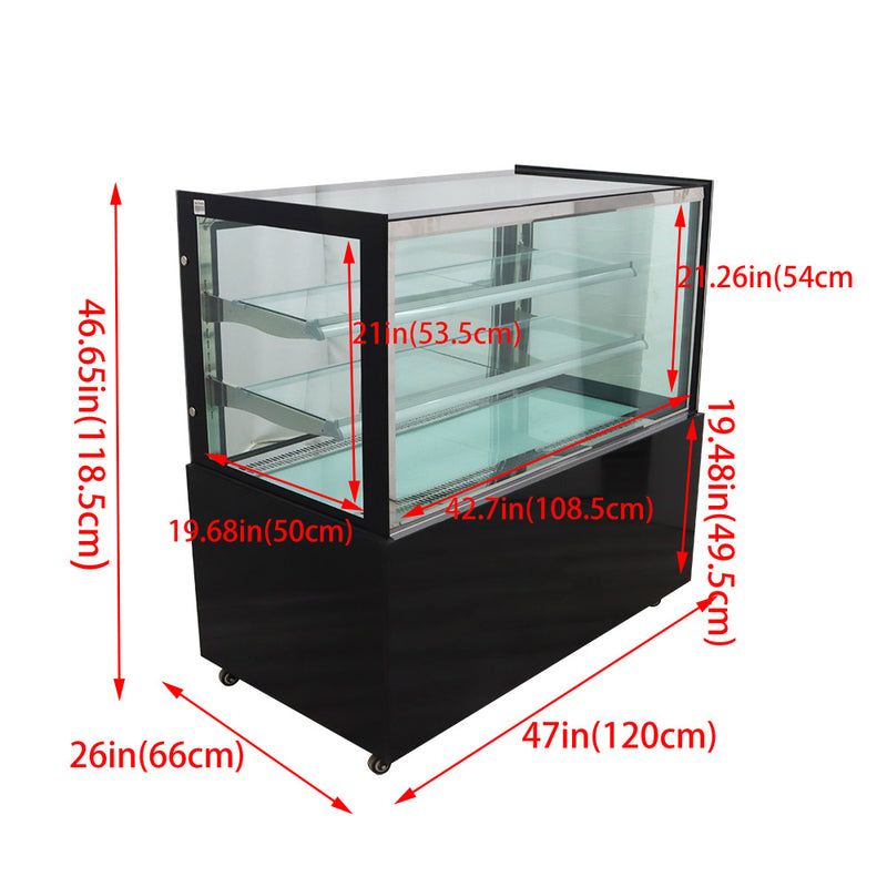 Floor-standing right angle cake refrigerated display cabinet