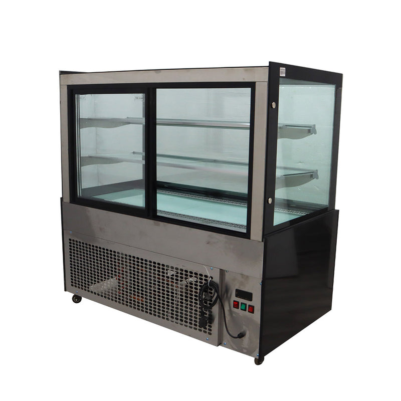 Floor-standing right angle cake refrigerated display cabinet