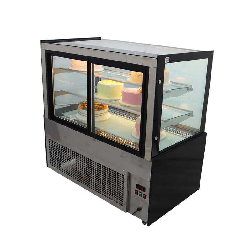 Floor-standing right angle cake refrigerated display cabinet