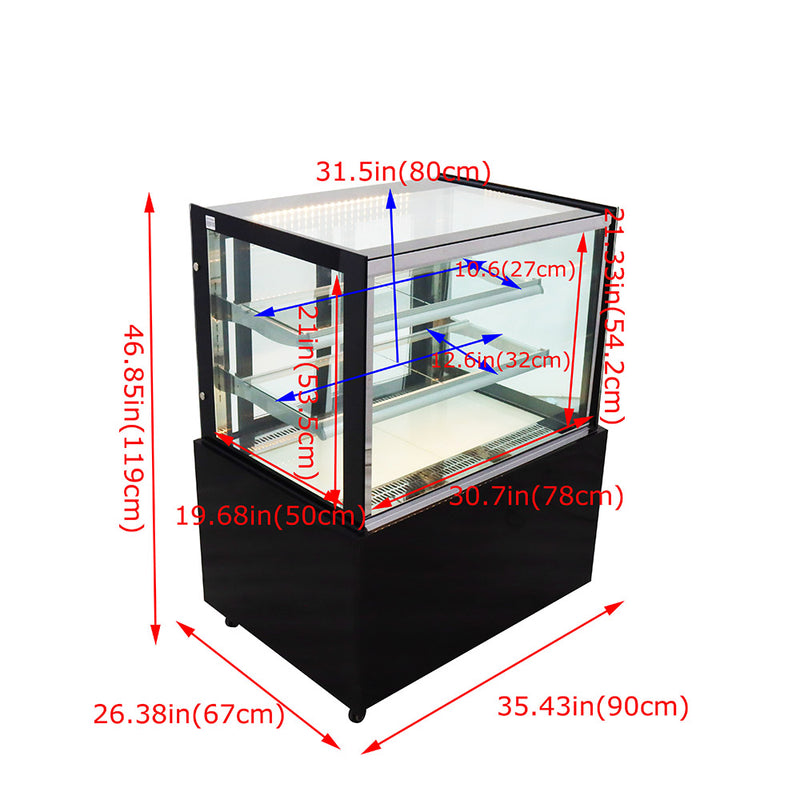 Floor-standing right angle cake refrigerated display cabinet