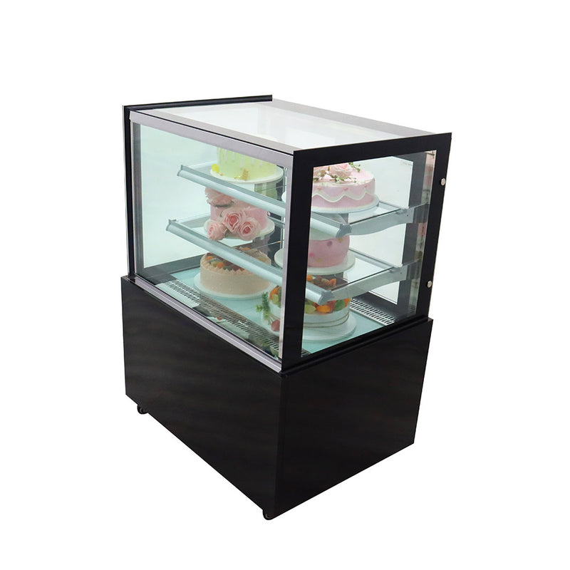 Floor-standing right angle cake refrigerated display cabinet