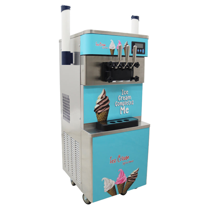 3 Head Ice Cream Machine Pre Cooling Functions