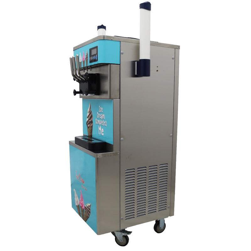 3 Head Ice Cream Machine Pre Cooling Functions