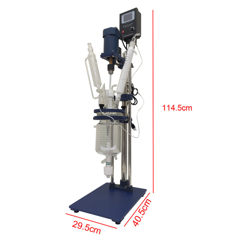1L Chemical lab Jacketed Glass Reactor Vessel Customizable