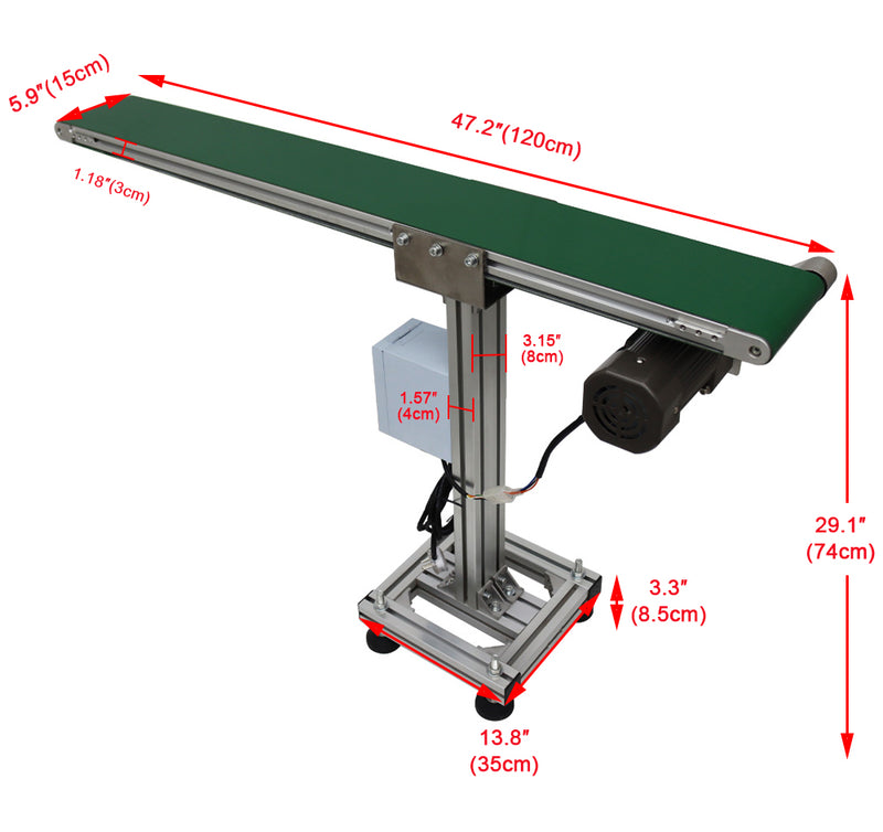 110V 1.2m Single Row Leg Small Conveyor