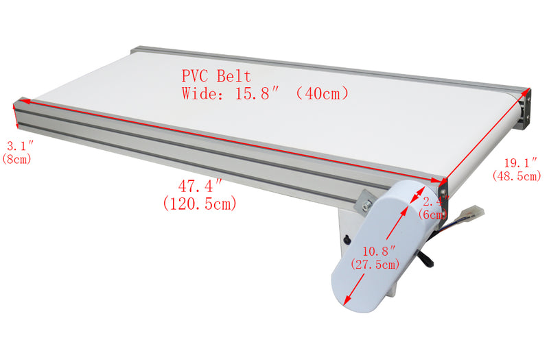 110V 1.2m White PVC Belt Conveyor