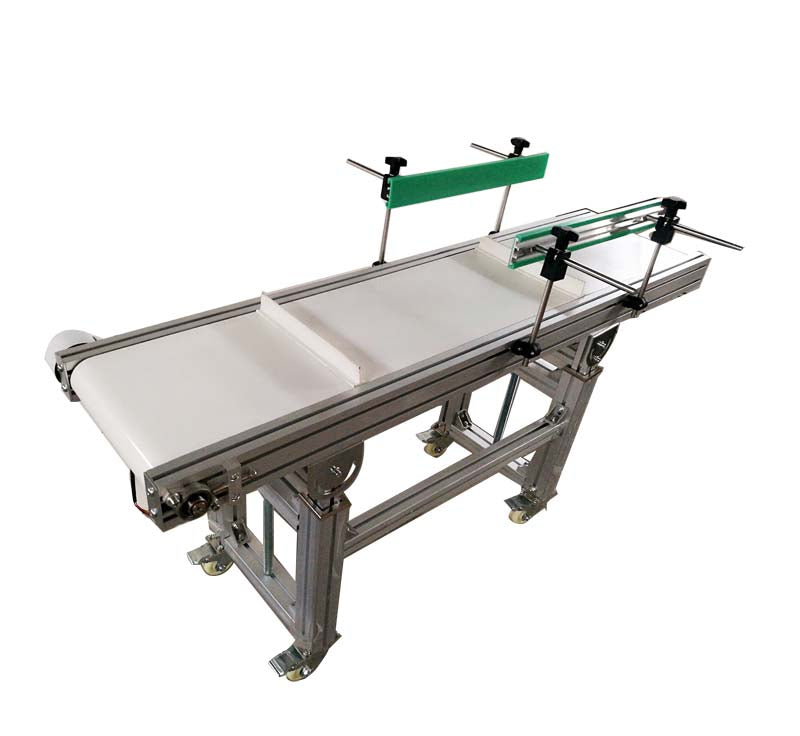 110V 1.5m PVC Belt Conveyor Double Guardrail