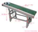 110V 1.5m Green PVC Belt Inclined Wall Conveyor