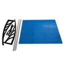 Auvent de patio protégé contre les UV en polycarbonate pour porte fenêtre 30 * 40 pouces Couleur Bleu 