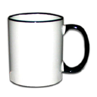 11oz Black Rim/Handle Sublimation Mug 1 Pc