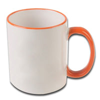 11oz Orange Rim/Handle Sublimation Mug 1 Pc