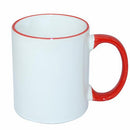 11oz Red Rim/Handle Sublimation Mug 1 Pc