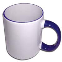 11oz Royal Blue Rim/Handle Sublimation Mug 1 Pc