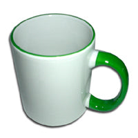 11oz Green Rim/Handle Sublimation Mug 1 Pc