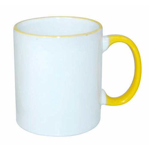 11oz Rim/Handle Mug-Yellow 1 Pc