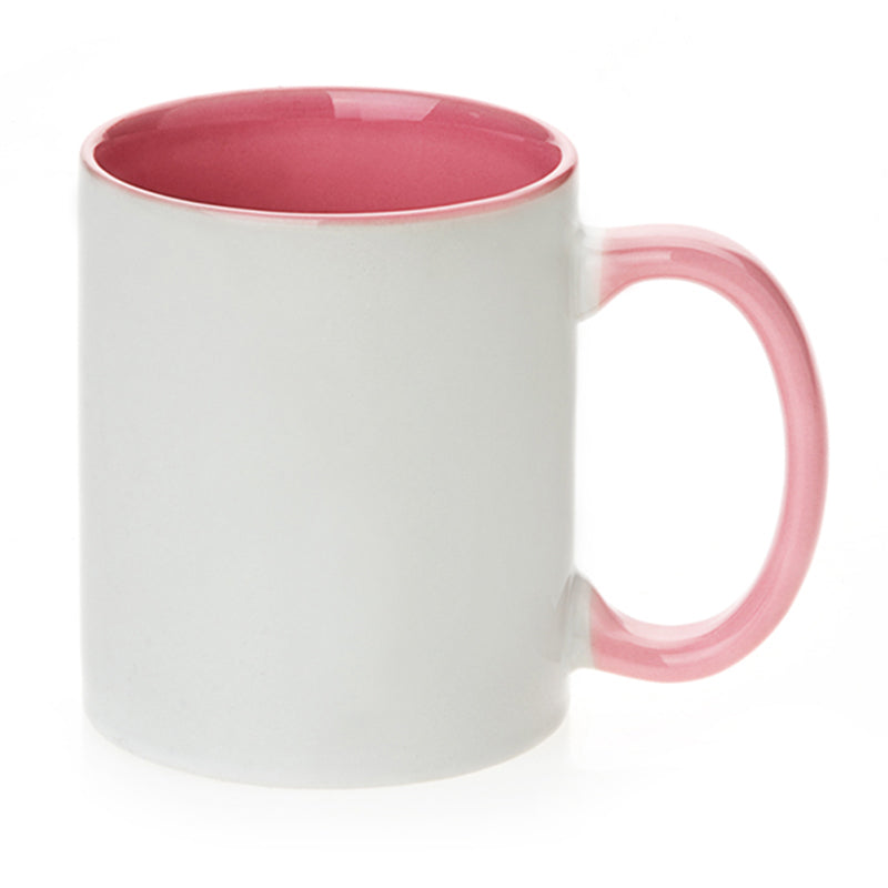 11oz Sublimation Mug inner/Handle-- Pink