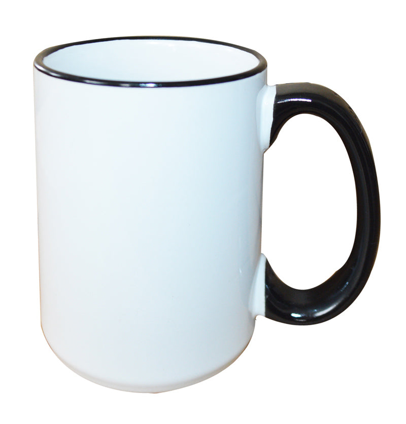 15oz Rim/Handle Mug-Black 1 Pc