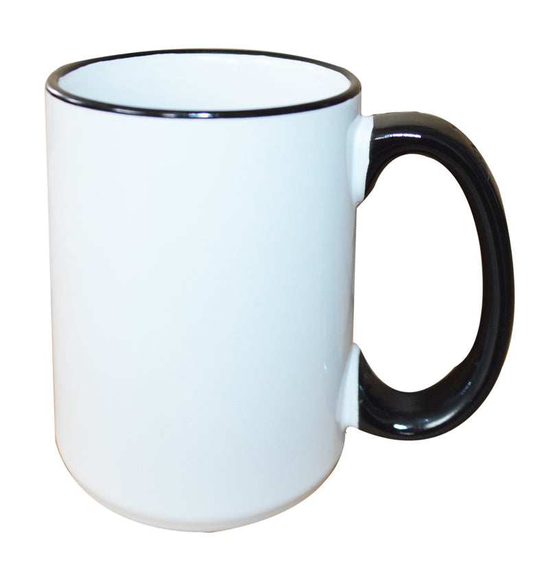 15oz Jante/Poignée Mug-Noir 1 Pc 