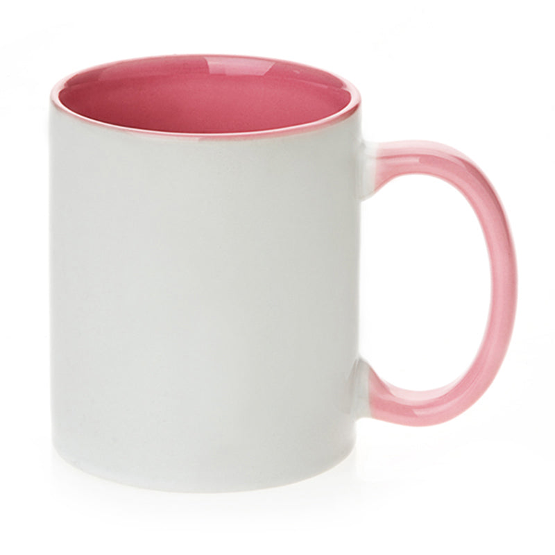 15oz Sublimation Mug inner/Handle-- Pink