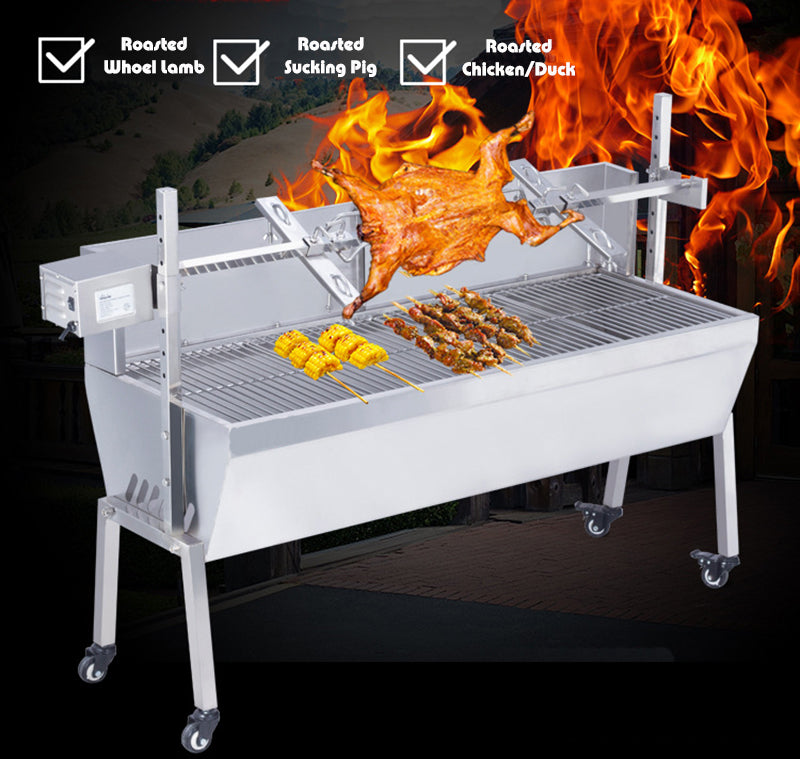 35 "gril à charbon de bois automatique en acier inoxydable barbecue en plein air barbecue rôtisserie barbecue outil 110 V