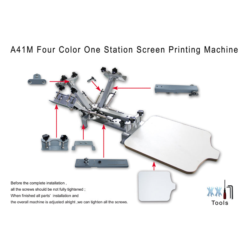 4 Color 1 Station Screen Printing Machine