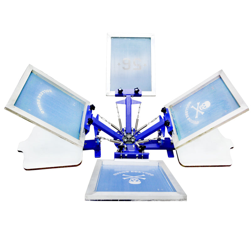 Machine d'impression d'écran rotative simple de machine d'impression d'écran de 4 couleurs 2 stations avec des raclettes gratuites 