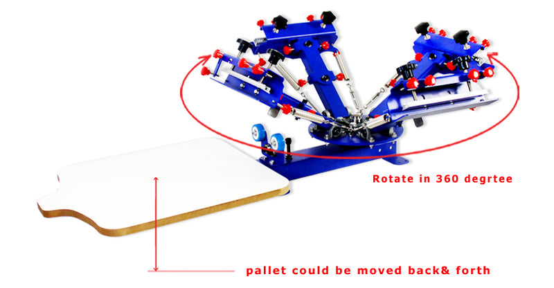 4 Color 1 Station Screen Printing Machine