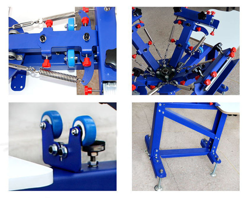 Imprimante rotative d'équipement de t-shirt de presse de sérigraphie de machine d'impression d'écran de 4 couleurs 