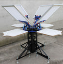 Machine de sérigraphie 4 couleurs 4 stations écran et plateau rotatif équipement de presse d'impression sérigraphique à micro-enregistrement 006526 